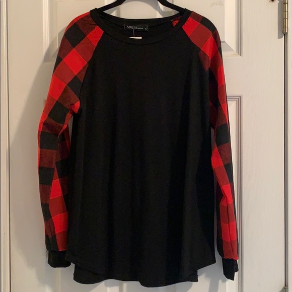 Zanzea Tops - Buffalo plaid and black Top